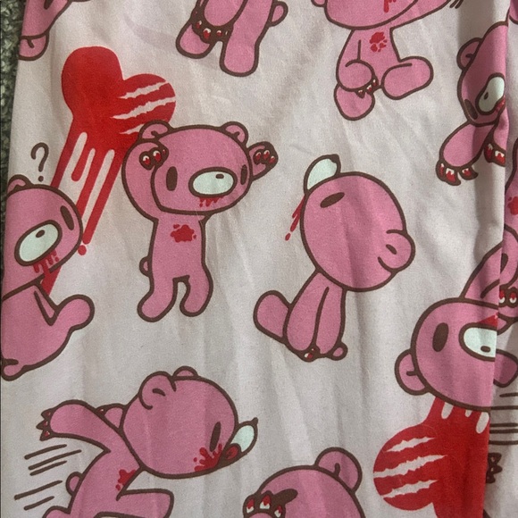 Gloomy bear heart print lounge pants adorable pink bears on a pink background - Picture 5 of 9